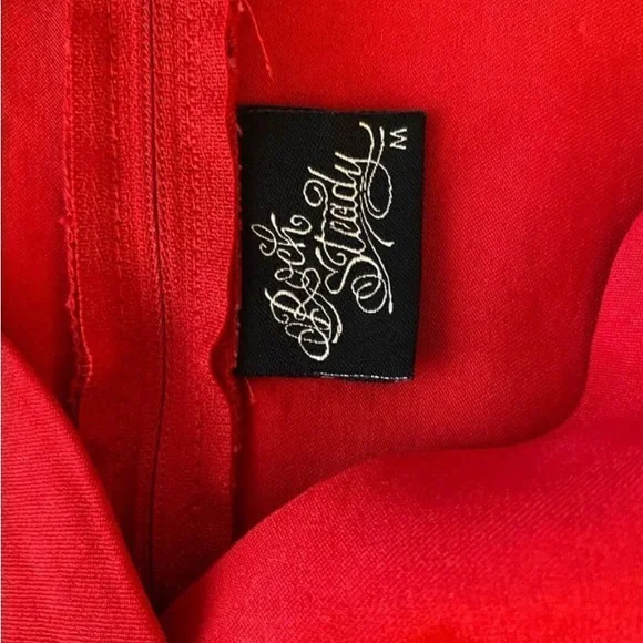 RockSteady Red Ruched Sweetheart Midi Dress - Picture 3 of 4